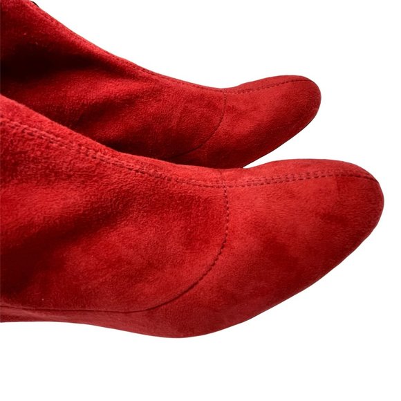 NIB SCHUTZ WOMENS LUPE SCARLET RED SUEDE BOOTS SZ 9.5 - Picture 9 of 13